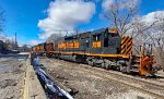 WE 7019 leads the shove into Rock Cut Siding.